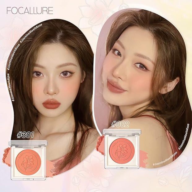 FOCALLURE Powder Palette Blush, Matte Mineral Blush Powder, Blendable, #501