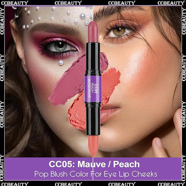 CCbeauty 2pcs 2-IN-1 Matte Contour Concealer Stick Cool