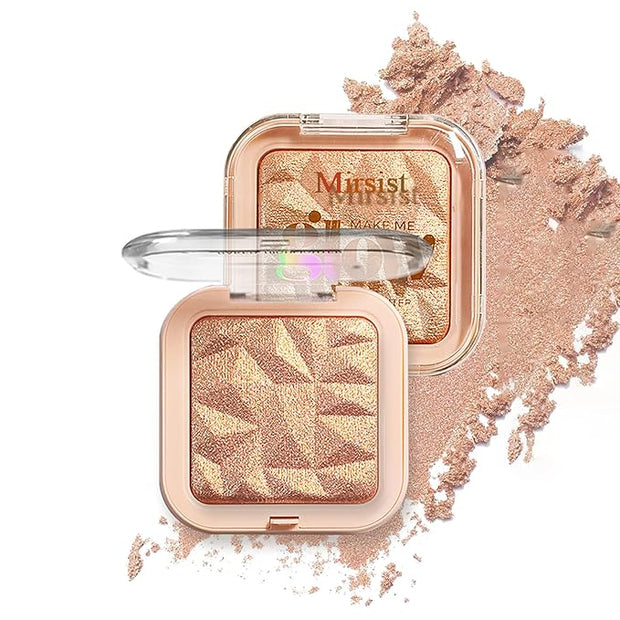 4 Colors Diamond Shimmering Powder, High Glossy Face Highlighter Eyeshadow