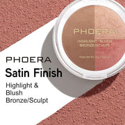 PHOERA Contour Palette,Shades with Highlighter & Bronzer & Makeup (#002)