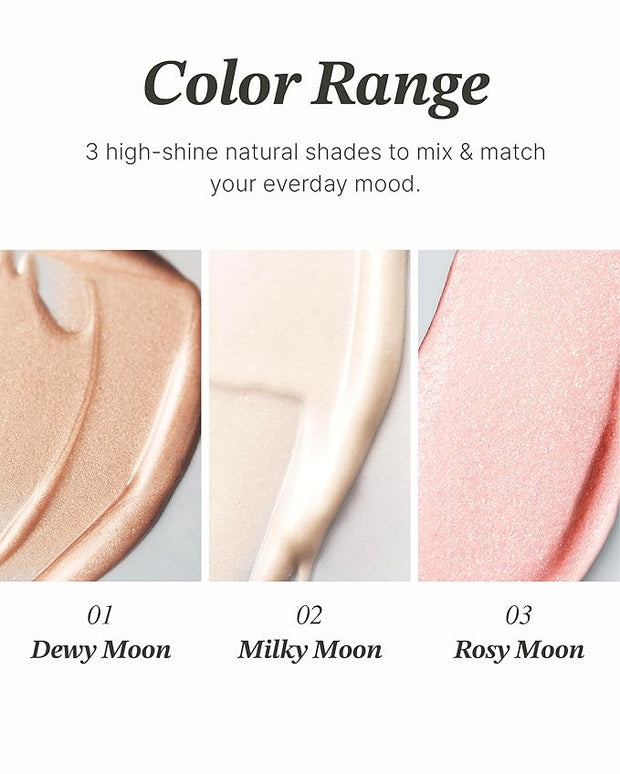 Glint Stick Highlighter (Rosy Moon, 0.) - Multi-Use Nose, Lips. 24oz