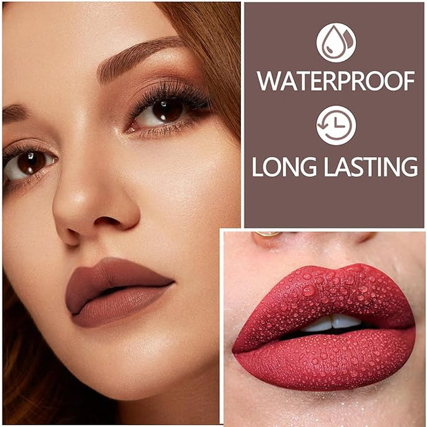 Matte Lip Liner Pencil,Highly Pigmented Retractable Lip Crayon,All Pencil,Highly