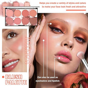 8 Colors Blush Palette,Shimmer Silky Matte Blush Powder
