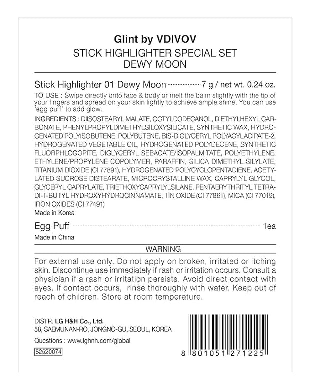 Glint Stick Highlighter Special Set (Dewy Moon(Set), 0. Blendable Color. 24oz