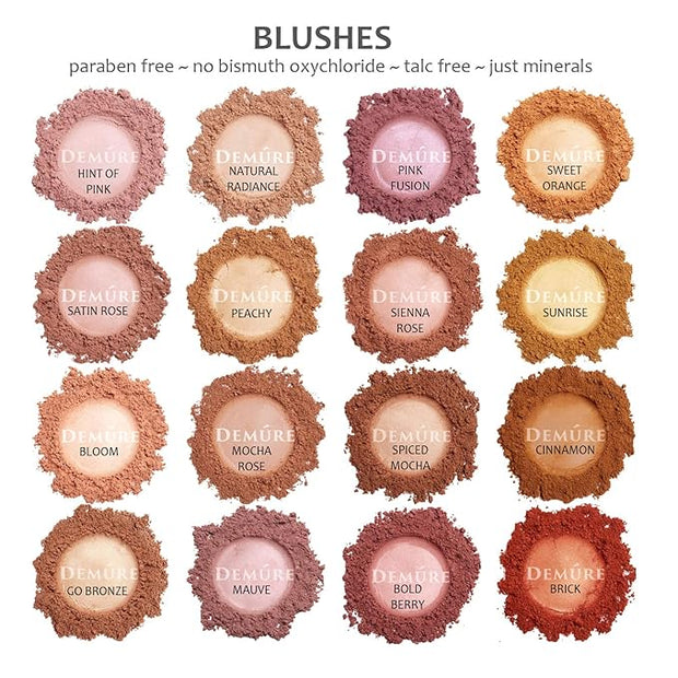 Demure Mineral Blush Makeup (Satin Rose), Loose Powder By Demure