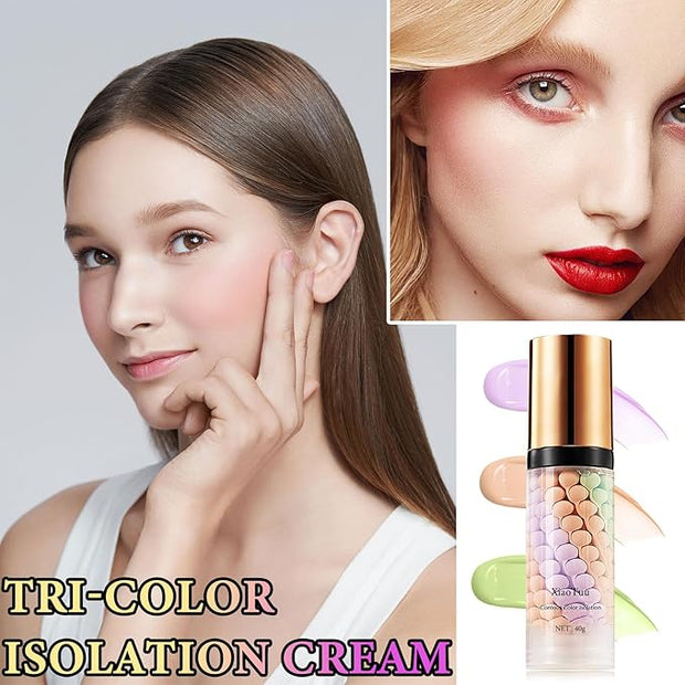 2Pcs Color Correcting Facial Serum,Isolation Cream,Pore Primer,Invisible Pore,Skin Primer Base