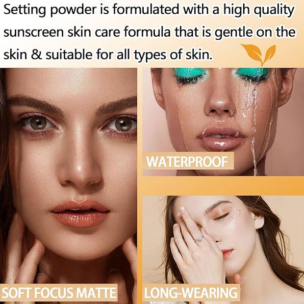 Mineral Sunscreen Setting Powder SPF 50 PA++,Breathable Brush Skin Types