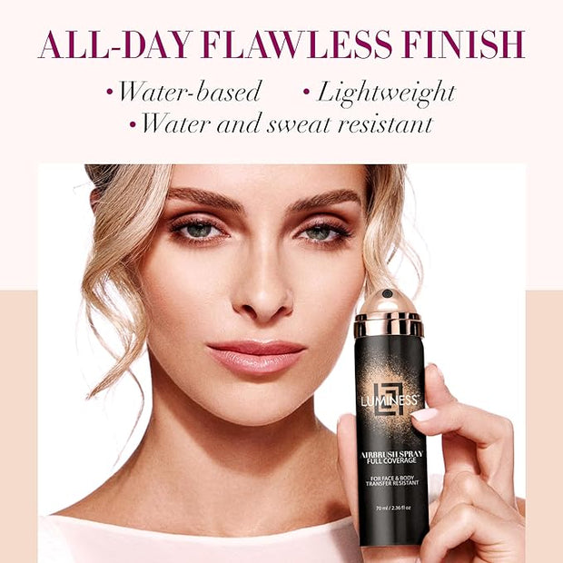 LUMINESS Spray Airbrush Foundation Makeup, Light Deep Shade 2.36 fl oz