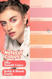 Cheerful Blusher | Peach Blush for Cheeks Powder (02 Peachful) 14 Oz