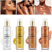 Body Shimmer Oil, Bronze Liquid Illuminator Body Glitter Taning Oils