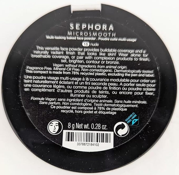 SEPHORA COLLECTION MicroSmooth Baked Foundation Face Powder (15 (15 Nude)