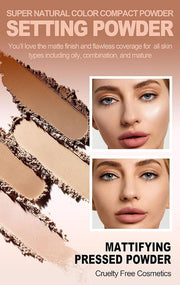 MAEPEOR Pressed Powder 8 Colors Oil Control Matte (03 Nude)