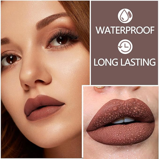 Matte Lip Liner Pencil,Highly Pigmented Retractable Lip Crayon,All Pencil,Highly