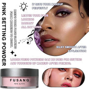 Pink Setting Powder,Oil Control Makeup Powder Shimmer Loose
