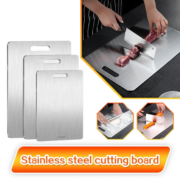 Macdama Double-Sided Stainless Steel Cutting Board