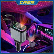 4-in-1 Retractable Car Charger with Starlight projector