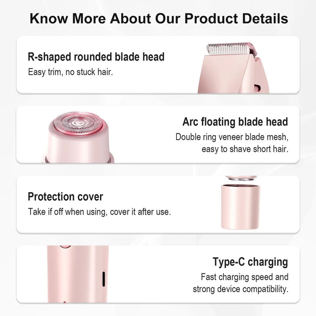 2-in-1 Waterproof Electric Shaver & Trimmer for Women