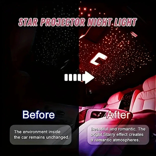 4-in-1 Retractable Car Charger with Starlight projector