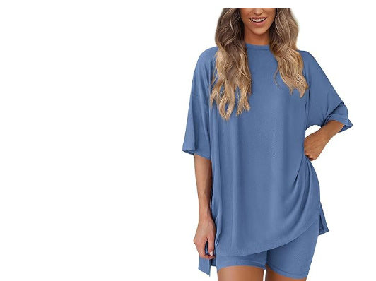 Summer Sweet Beauty Knitted Fashion Casual Solid Color Suit
