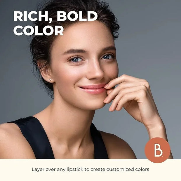 Beauty For Real Lip Gloss + Shine, Plumping High Shine Hydrating Gloss, Turned On, Sheer Lip Bite Nude, Light + Mirror, Cr...