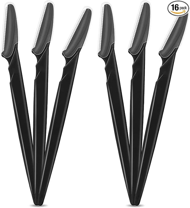 16 Pcs Black Eyebrow Razor, Face Razors Multipurpose, Facial Razors for Women Men, Eyebrow Trimmers Shaver with Protective...