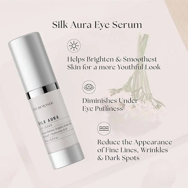 EST. 88 Monde Under Eye Serum – Vegan Retinol & Hyaluronic Acid, Treats Dark Circles, Eye Bags, Puffiness, Fine Lines & Wr...