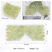 Jade Eye Mask&Rose Quartz Eye Mask - with Adjustable Strap for face 100% Natural Gemstone Jade Sleep Mask - Product Image