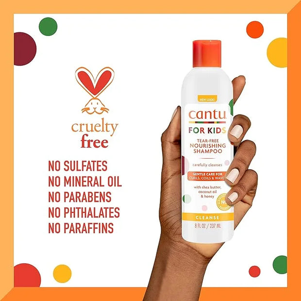 Cantu Care for Kids Tear-free Nourishing Shampoo with Shea Butter, 8 fl oz (Pack of 3) - Product Image