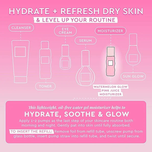 Glow Recipe Pink Juice Water Gel Face Moisturizer for Women, Men & Teens, Travel Size - Hydrating Hyaluronic Acid, Radianc...