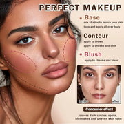 12 Colors Cream Blush Palette Cream Concealer Foundation Palette,Natural Matte Face Makeup Palette with Brush - Product Image