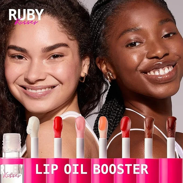 Ruby Kisses Lip Oil Booster, Hydrating Lip Gloss with Nourishing Natural Oil Blend, Jumbo Wand for Easy Application, Non-S...