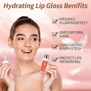 Hydrating Lip Glow Oil, Moisturizing Lip Glow Oil, Nourishing Glossy Transparent Lip Oil, Plumping Lip Oil, Lip Balm, Non-...