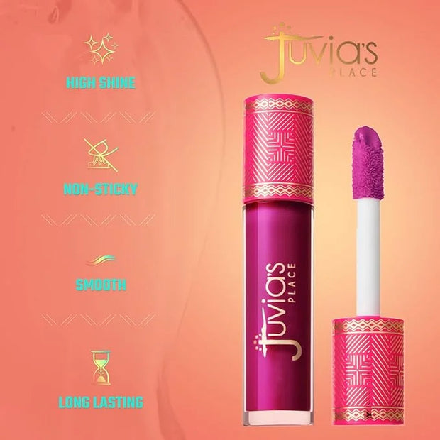 Juvia's Place Lip Gloss Reflect Shes Royal, Cool-Toned Berry, Long Lasting Hydrating The Reds & Berries 16 oz, - Product I...