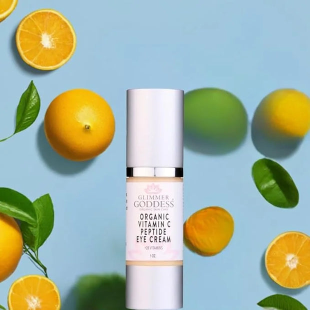 Glimmer Goddess Organic Peptide Eye Serum with Vitamin C – Hydrating & Revitalizing, 1 oz - Product Image