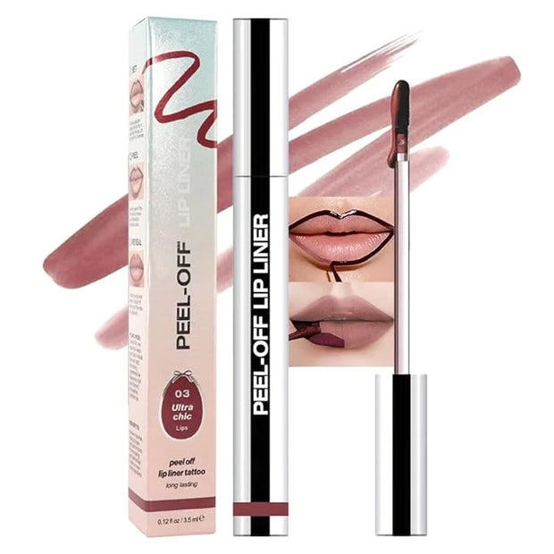 Matte Lip Gloss Stain-Peel Off Lip Liner Tattoo, Brownish Red Lip Tint，Long Lasting Peel Off Lip Stain, Waterproof Transfe...