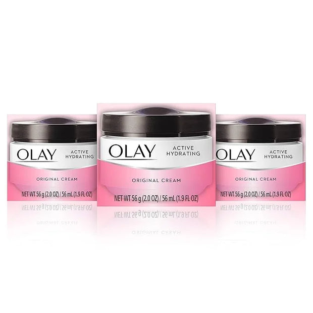 Olay Active Hydrating Cream Face Moisturizer, 2 Oz, Pack of 3 - Product Image