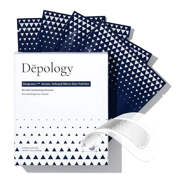 depology Deepcare+ Serum-Infused Micro Dart Patche | 4 Pairs Eye Mask | Under Eye Patches for Wrinkles | Fine Lines | Hydr...