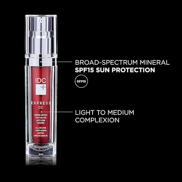 IDC Dermo Express Tinted CC SPF 15 with REGEN(16) Anti-Aging Technology | Daily Moisturizing Cream for Face, Eyes, & Neck ...
