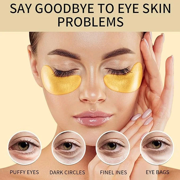 30 Pairs 24K Gold Eye Masks, Collagen Eye Patches for Puffy Eyes and Dark Circles Treatments, Reduce Undereye Bags,Wrinkle...