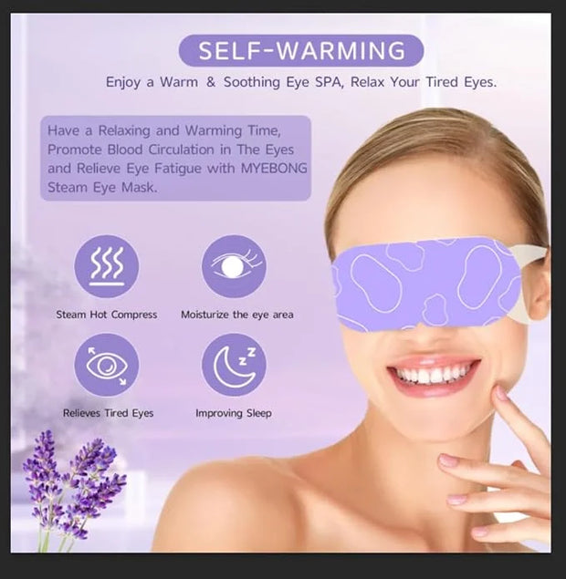 48 Packs Steam Eye Mask for Dry Eyes, Warm Compress Eye Mask, Self Heating Eye Masks Help for Dark Circles, Puffy Eyes, Di...