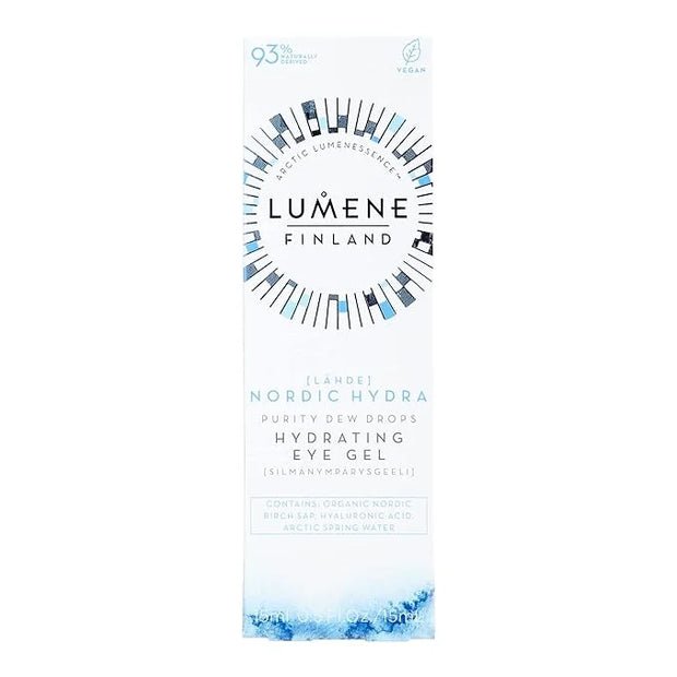 Lumene Purity Dew Drops Hydrating Eye Gel - Dark Circle Eye Cream with Hyaluronic Acid & Under Eye Serum + Puffy Eyes Trea...