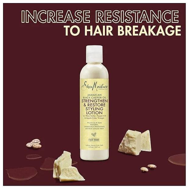 SheaMoisture Styling Lotion for Damaged Natural Hair Jamaican Black Castor Oil Silicone Free Hair Treatment 8 oz - Product...