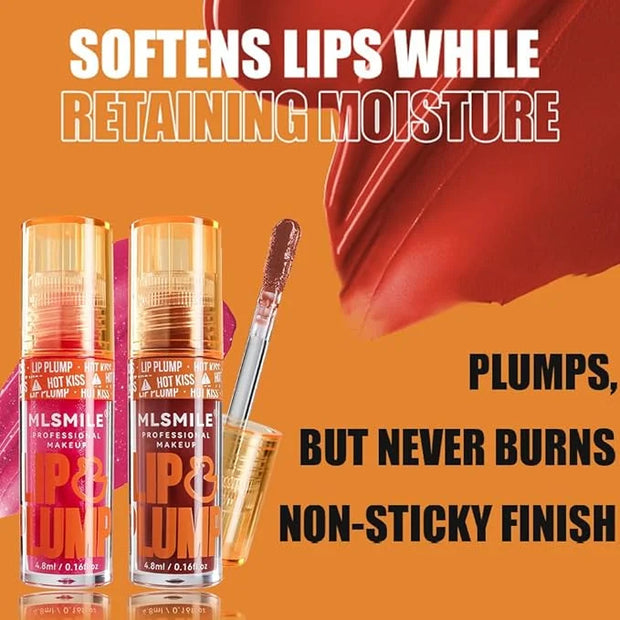 3 Colors Duck Lip Plumper Gloss, Glitter Shine Primer Lip Tint Korean Clear Plumping Lip Gloss, High Pigment No Sticky Sex...