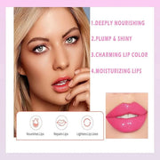 Magic Color Changing Moisturizing Lip Glow Oil - Big Brush Plumping Glimmer Lipstick, Fresh Texture, Hydrating, Non-Sticky...