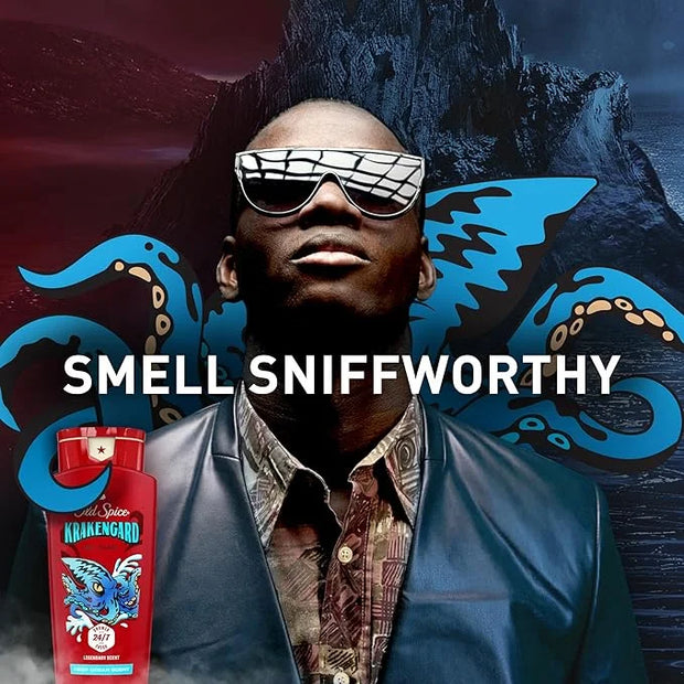 Old Spice Cleansing Body Wash for Men, 3X Defense, 24/7 Shower Fresh with Lasting Scent, 2-in-1 Body & Face Wash, Krakenga...
