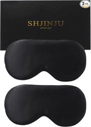 2-Pack 100% Real Natural Silk Eye Mask, Silk Sleeping Mask, Shade Puffy Eye Gift with Adjustable Straps, Sleep Eye Mask, S...