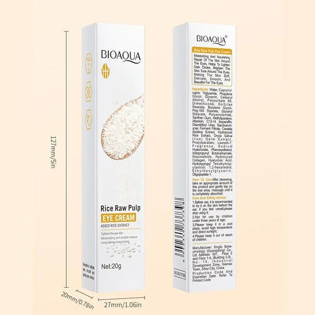 BIOAQUA Rice Raw Pulp Under-Eye Cream Rice Extract Moisturizing Smooth Nourishing Under-Eye Skin 20g / 0.7oz - Product Image