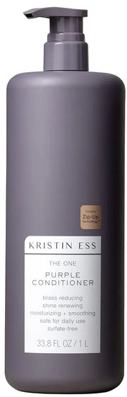 Kristin Ess Hair The One Purple Conditioner - Toning for Blonde Hair, Neutralizes Brass + Yellow Tones, Moisturizing Condi...