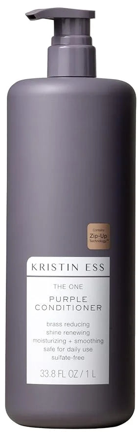 Kristin Ess Hair The One Purple Conditioner - Toning for Blonde Hair, Neutralizes Brass + Yellow Tones, Moisturizing Condi...