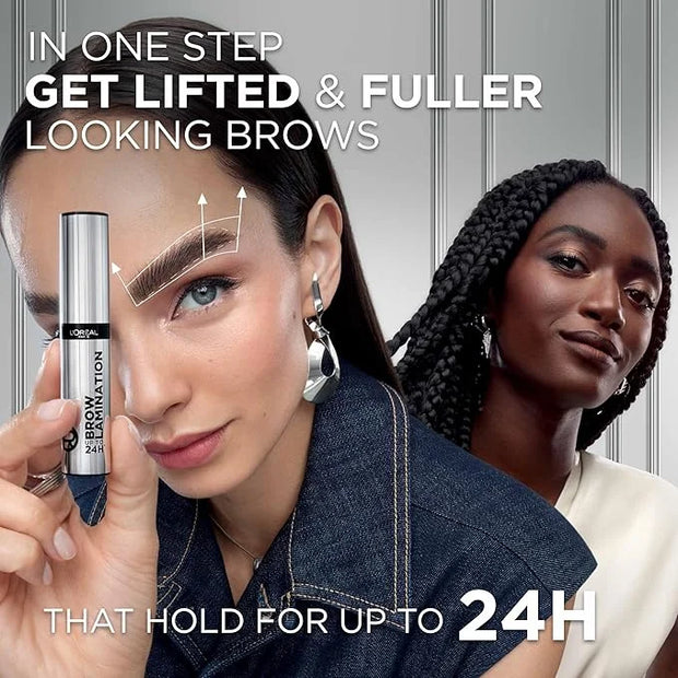 L'Oreal Paris Infallible Up To 24H Wear Brow Lamination, Water-Resistant Longwear Eyebrow Gel Make Up, Clear/Transparent, ...